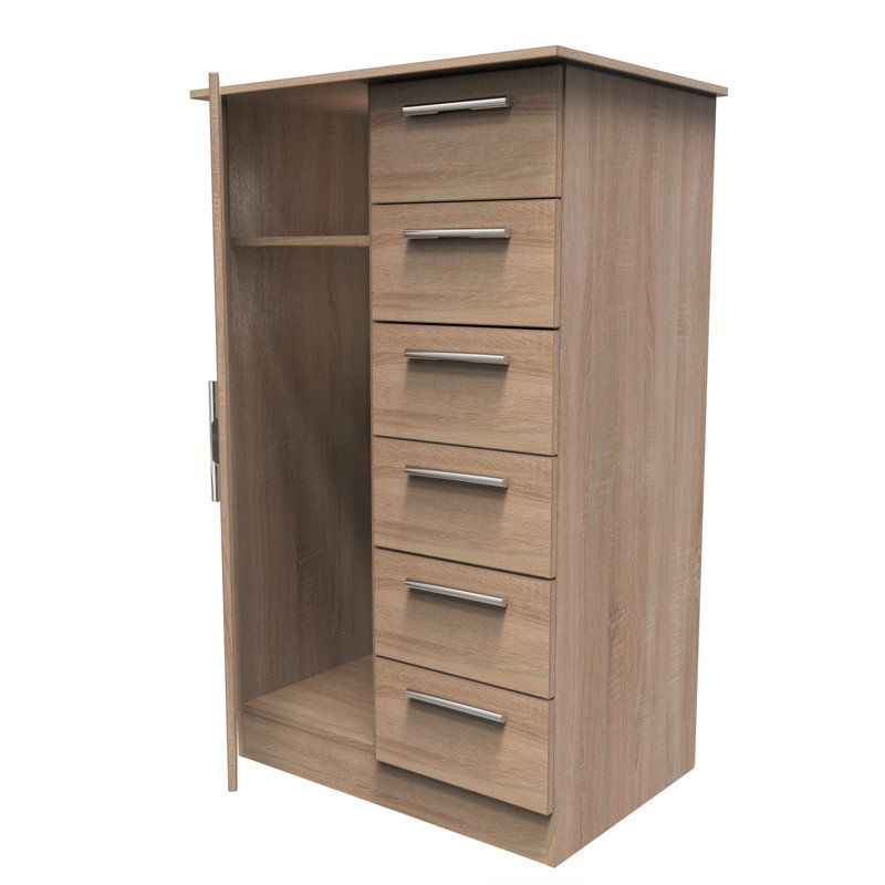Bhaga Manufactured Wood Wardrobe, Black Matt