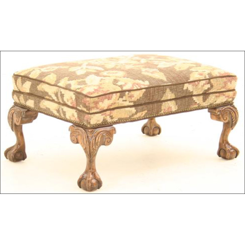 Leather Ottoman, Africa Antique Red, Brushy Bayou, Old Gold E