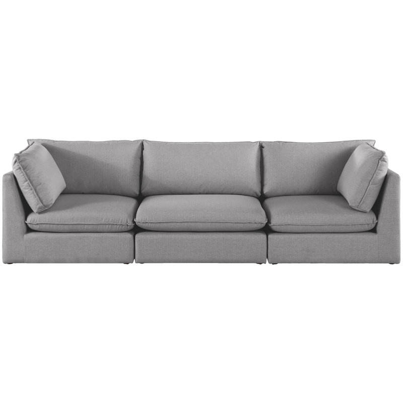 Canapé modulaire Tupman, Tissu gris texturé en lin