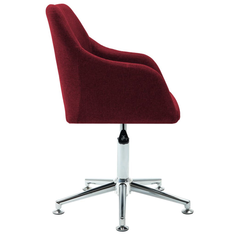 Danjela Swivel Office Chair Fabric, Wine Red