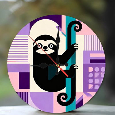 Horloge murale ronde en bois 10 po, mouvement à quartz silencieux, imprimé UV, à piles