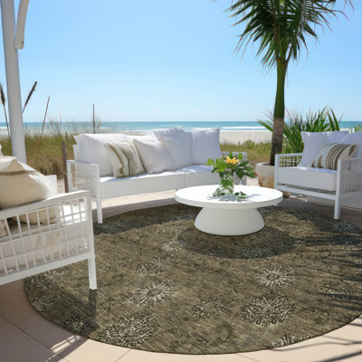 Malchow Washable Floral Indoor / Outdoor Rug