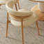 Creamy Round Dining Table with Wooden Accent-106778126