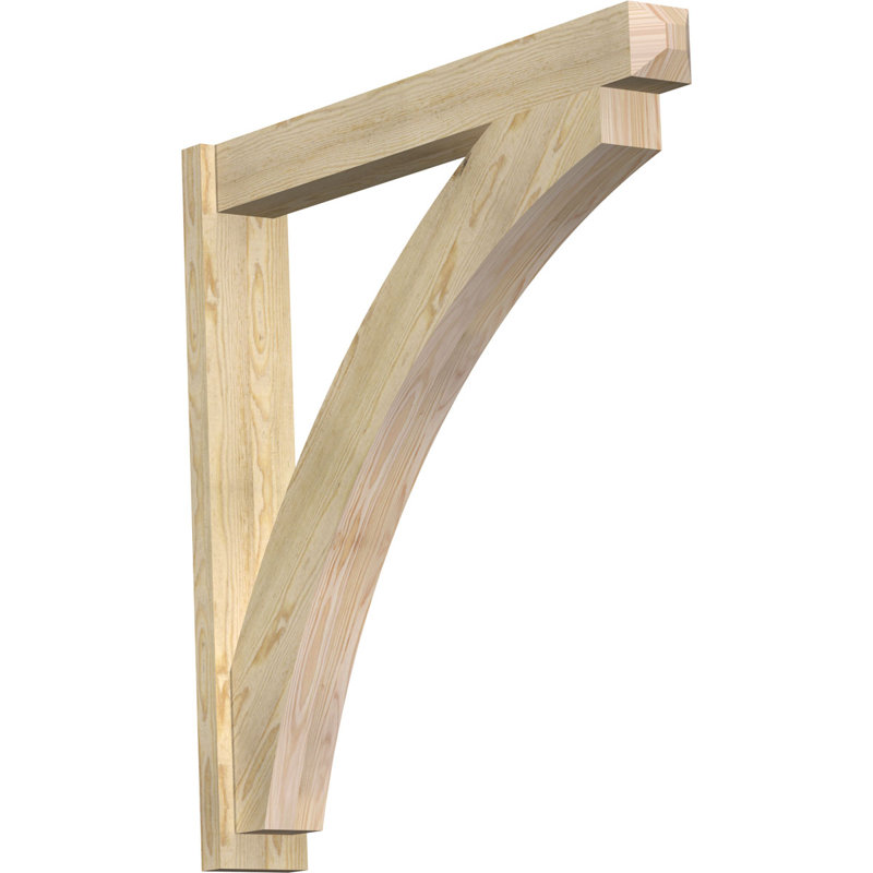Persienne en bois rustique Thorton Craftsman, Sapin Douglas de 6 po (sciage brut),  P 14 po x H 18 po 
