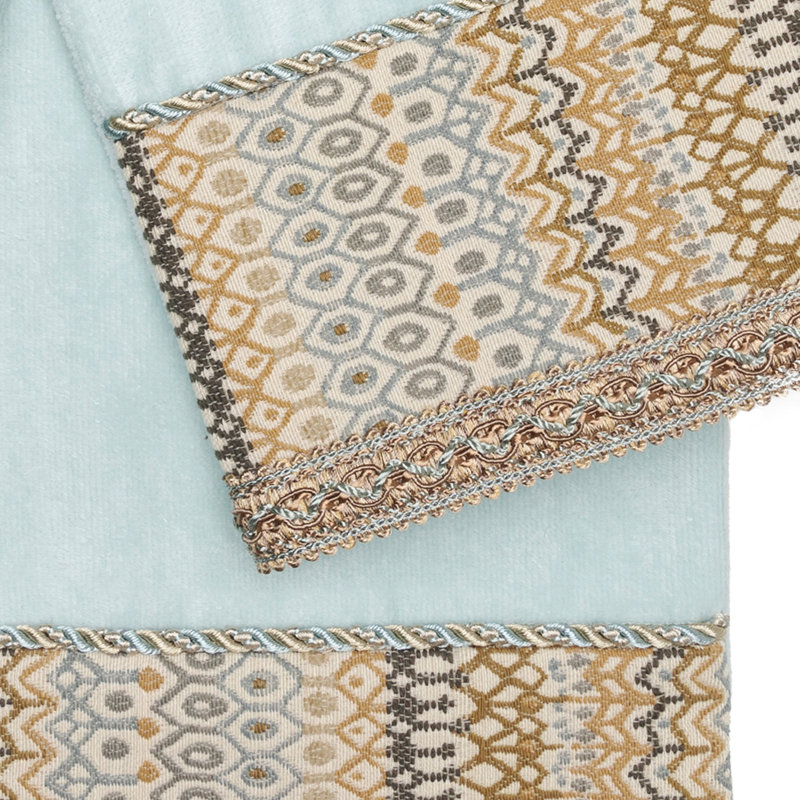 Ensemble de serviettes de bain 3 pièces, Turquoise / bleu