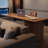 Nut-brown Rectangular Solid Wood with 3 drawers Executive Desk, Office desk-118614559