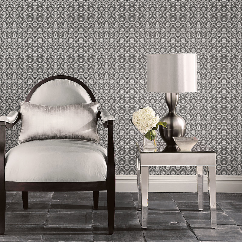 Positano 10m x 52.8cm Matte Wallpaper Roll, Black/Off White
