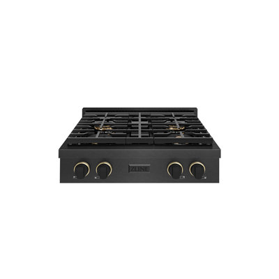 ZLINE Designer 30 in. DuoPro Gas Rangetop in Black Satin Steel with Black and Bronze Accents