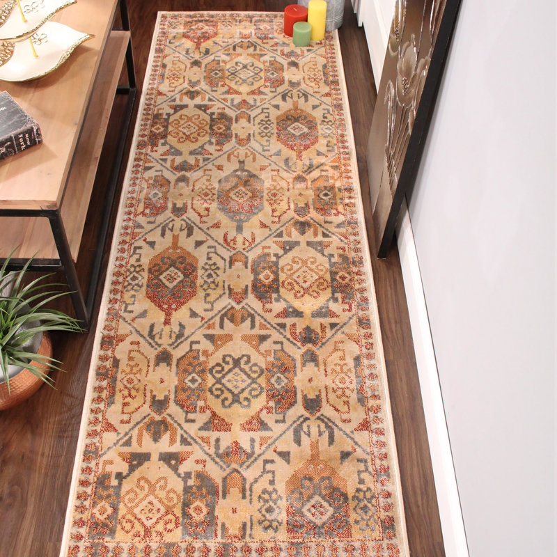 Zuleyka 100% Polypropylene Aztec Southwestern Indoor Runner, Runner 2'7" x 8'
