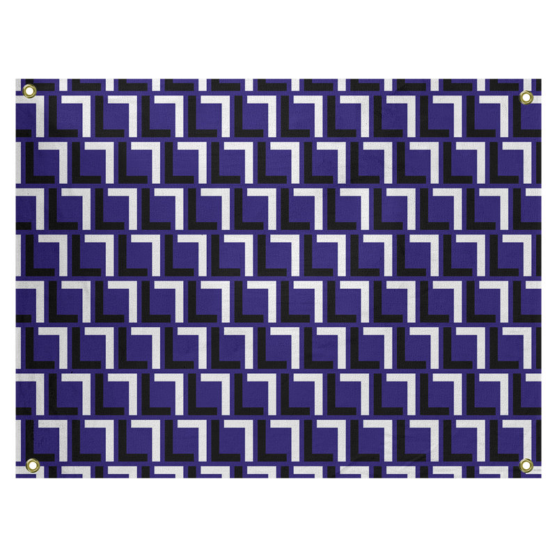 Tapisserie de football de luxe, H 27,5 po x l 37,5 po, Mauve / noir / blanc, Microfibre