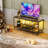 Modern LED TV Stand With Power Outlets And Storage, Ideal For Living Room And Bedroom Entertainment