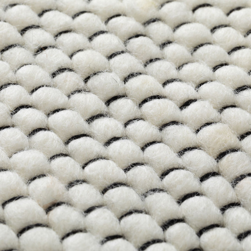 Canfield Solid Colour Wool Hand Woven Area Rug, Rectangular 90 x 160cm