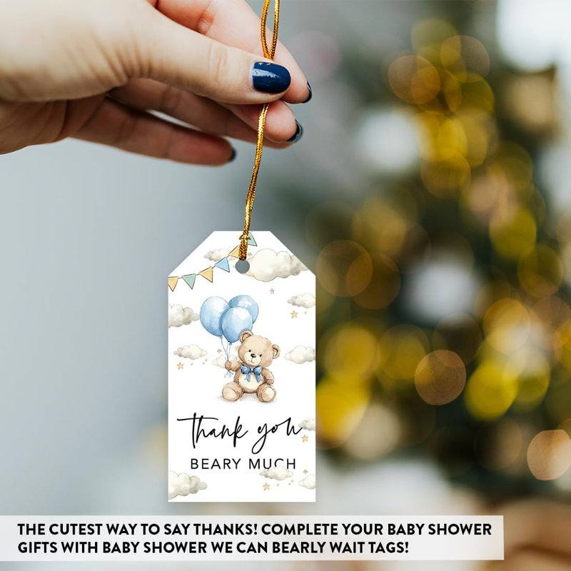 Paquet de 20 étiquettes «Baby Thank You Beary»