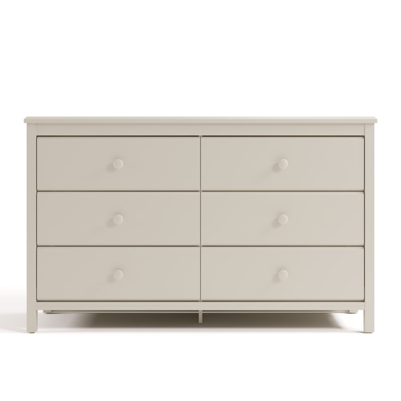 Alpine 6 Drawer Double Dresser, Frosted Oat