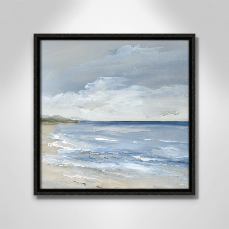 «Whispering Waves Print» par Nan, H 13,5 po x l 13,5 po, Flottant espresso