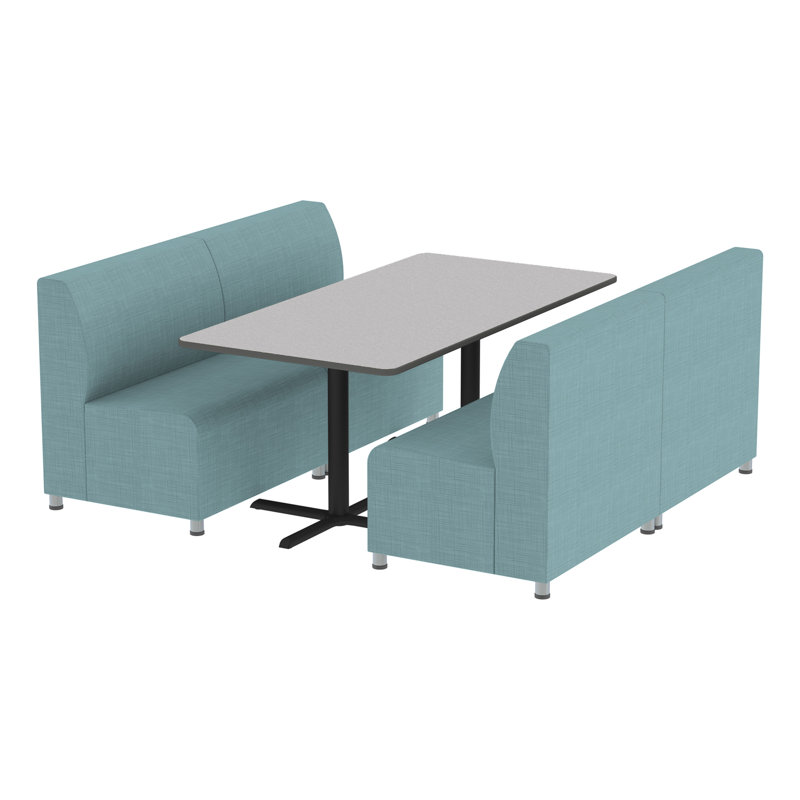 Ensemble 5 pièces Pro Booth Connect avec table basse - gris / graphite / noir, Bleu ciel / gris / graphite / noir