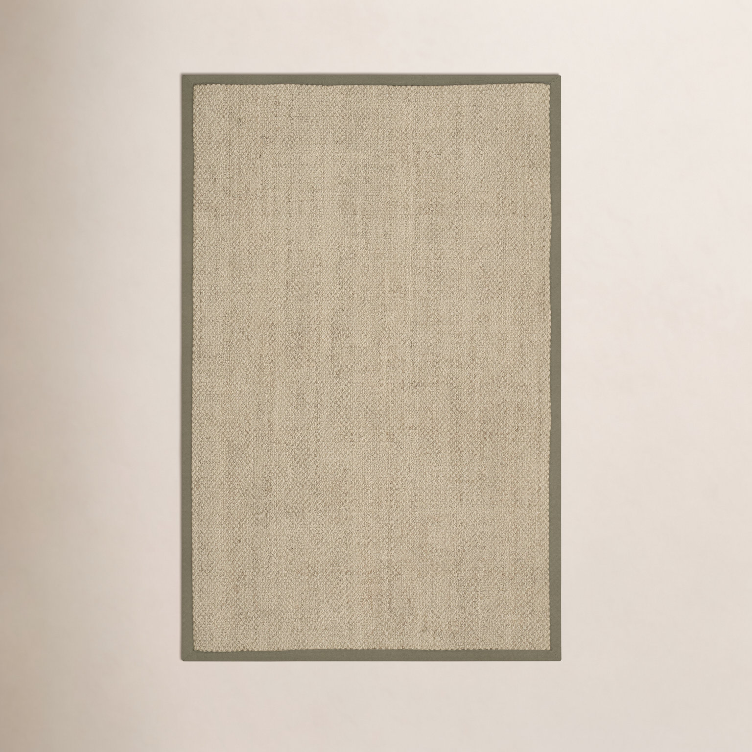 Beige Green Floral Jute Rug, Rectangle 9' x 12'