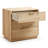 White Oak 3-Drawer Nightstand With Hand-Carved Door & Stainless Steel Handles - Fully Assembled - 26.0"W x 18.1"D x 25.2"H-644446148