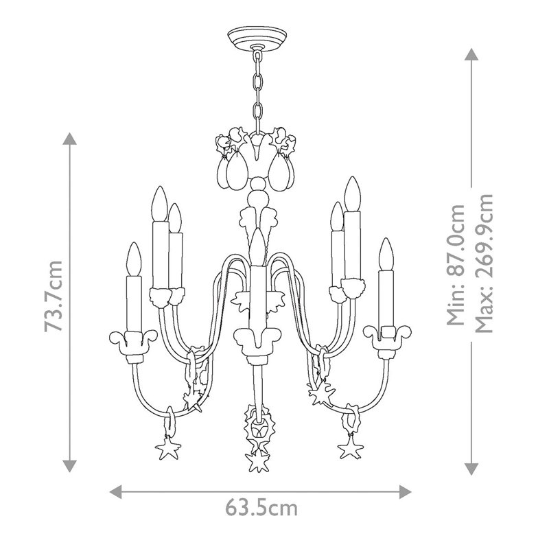 Chavers 8 - Light Candle Style Chandelier