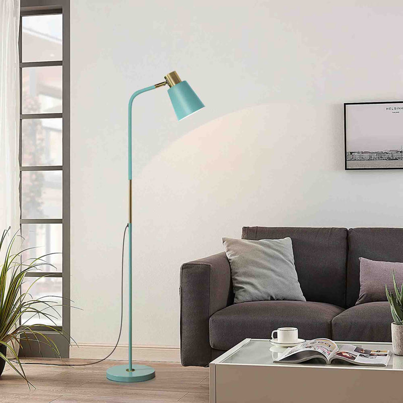 Brealeigh 146cm Arched Floor Lamp, Green