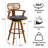 Swivel Upholstered Cane Back Counter Stools-592409354-592409355