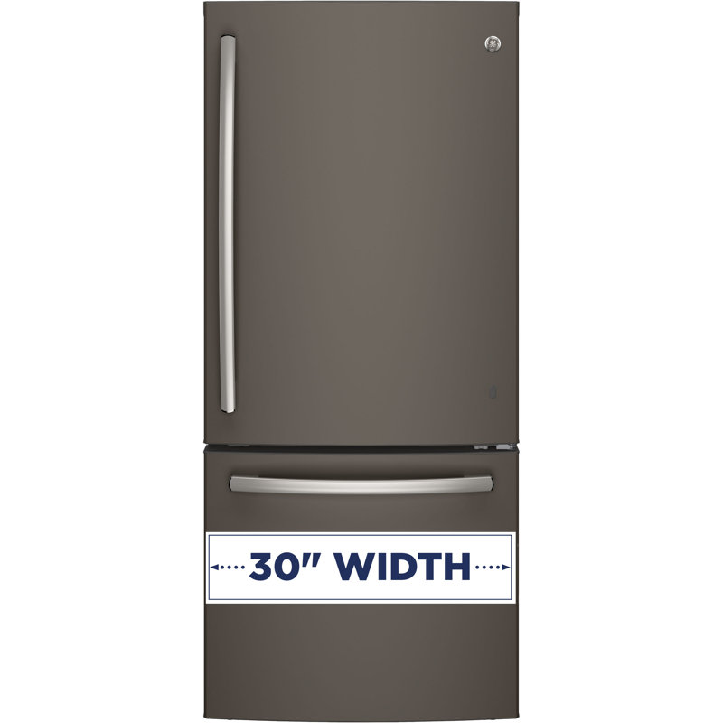 GE Appliances 30" 20.9 Cubic Feet Energy Star Bottom Freezer Refrigerator, Slate