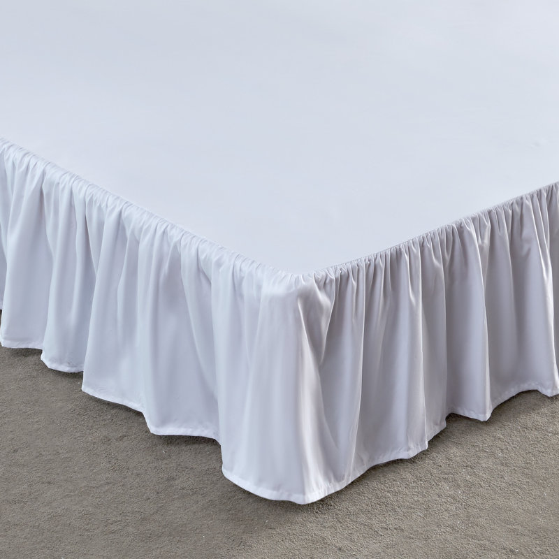 Ruffled Bed Skirt, White, Queen