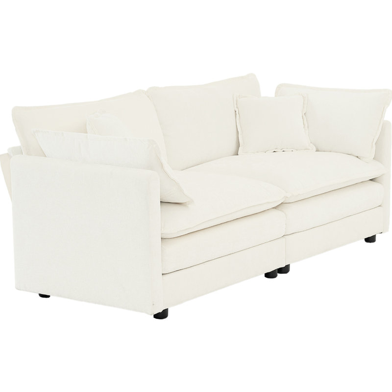 Chaise en chenille blanche et décorative, structure en bois massif, tissu respirant, chaise de salon luxueuse, chenille, mobilier moderne
