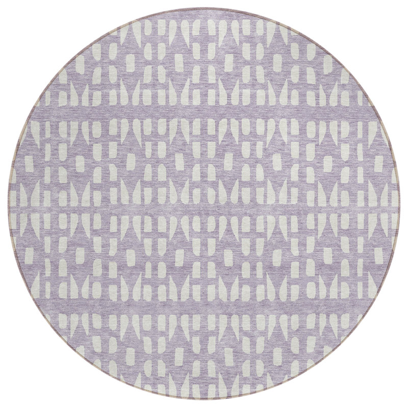  Chayden Area Rug with Non-Slip Backing, Round 8'