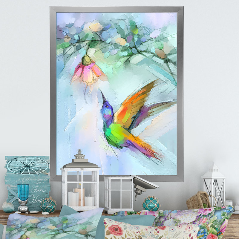 Papillon abstrait - Peinture, H 36 po x l 24 po x P 1 po, Cadre photo argenté