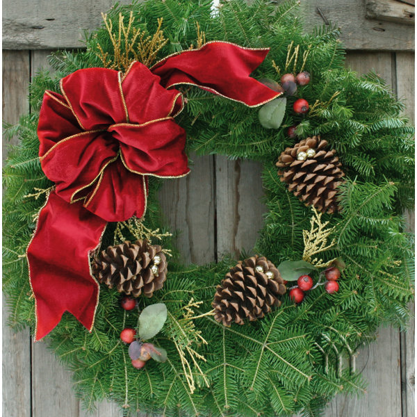 Sand & Stable Handcrafted Fresh (Live) 25'' Wreath & Reviews | Wayfair