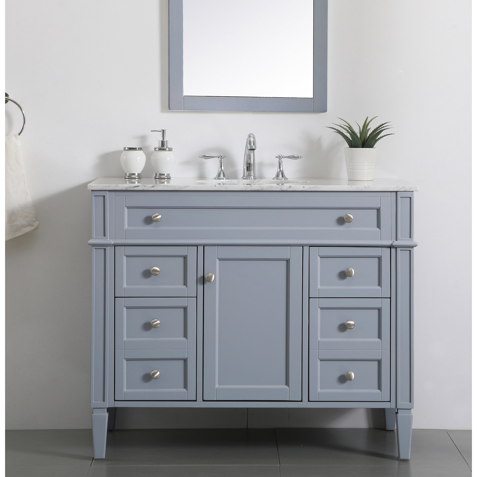Rivers 42'' Single Bathroom Vanity, Gray