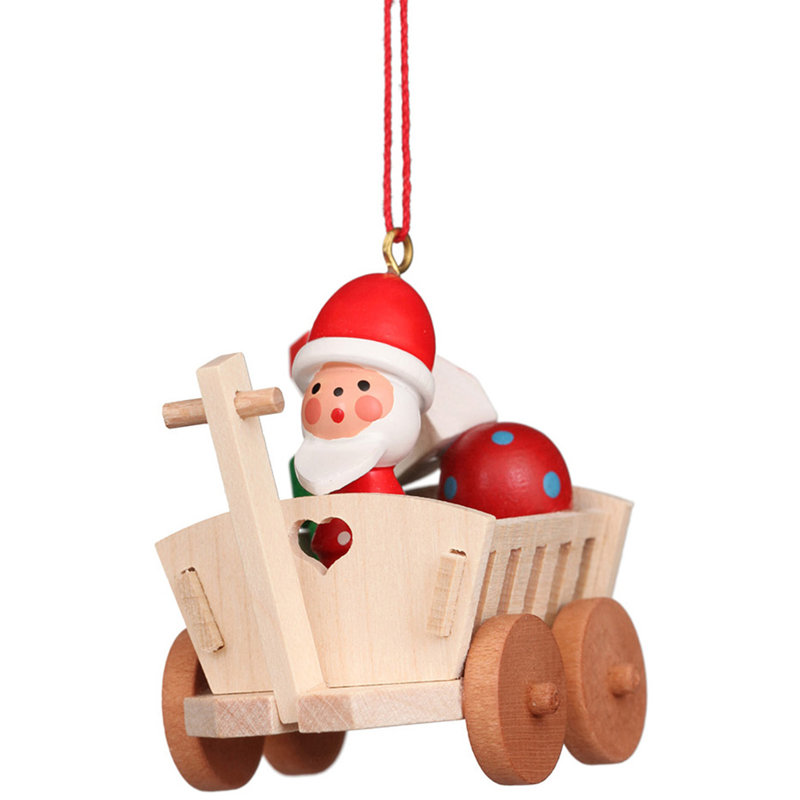 Ornement figurine suspendu santa on wagon Imboden