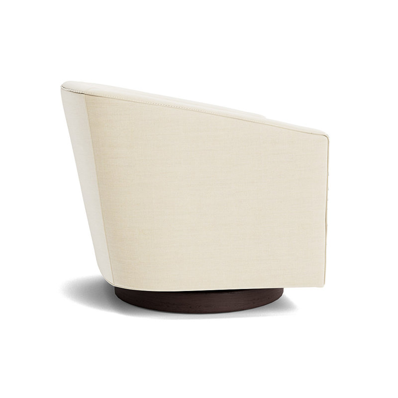 Cooper Upholstered Swivel Barrel Chair, Performance Linen - Cream, Java