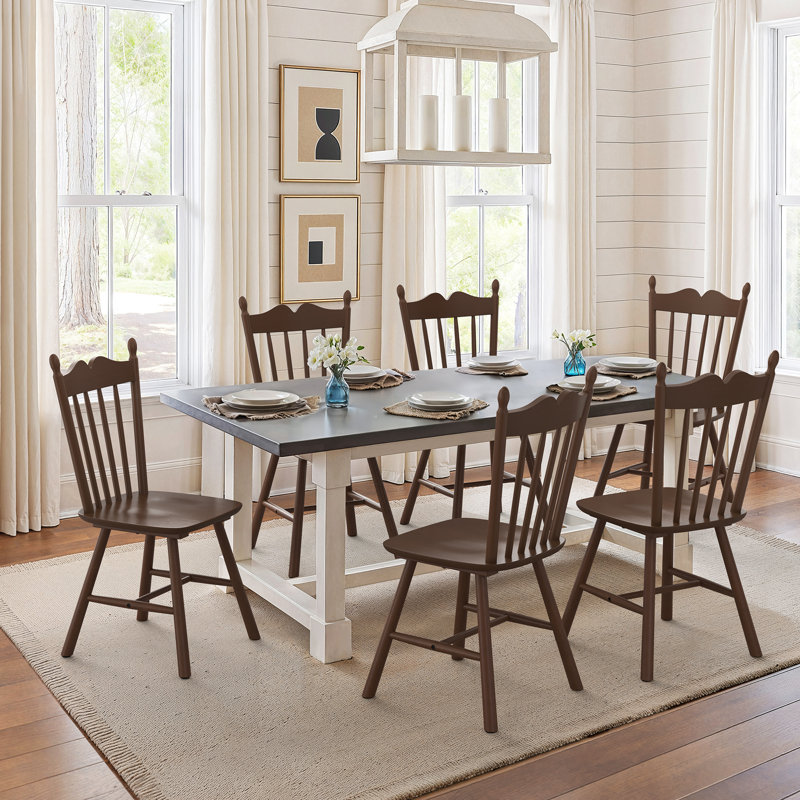 Daisy Solid Wood Side Chairs(Set Of 6), Brown