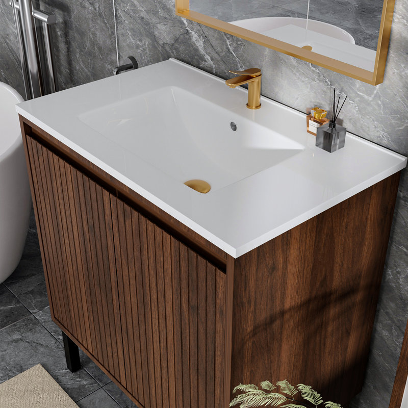 Meuble-lavabo 36 po sans lavabo, 36", Brun mat
