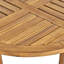 Ensemble repas d'extérieur en bois Hermosa avec coussins, finition teck avec coussin beige