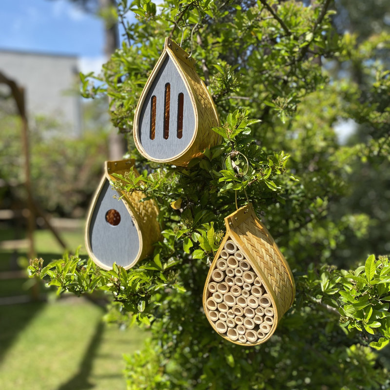 3 Piece Insect Hotel, Butterfly Hanging Birdhouse Set