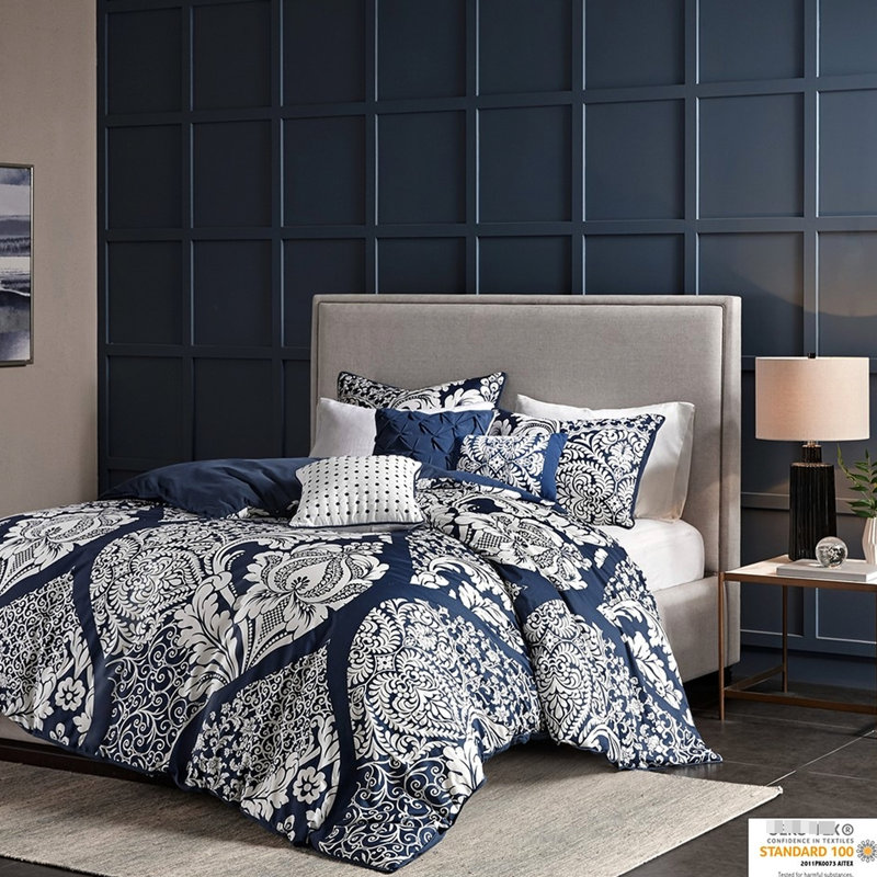 King/ King 6 Piece Duvet Cover , Decorative Fabric Manipulation Pillows Embroidered