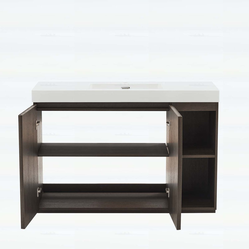 Bathroom Vanity with Sink,Storage for Modern Bathrooms, White, Oak Smoke