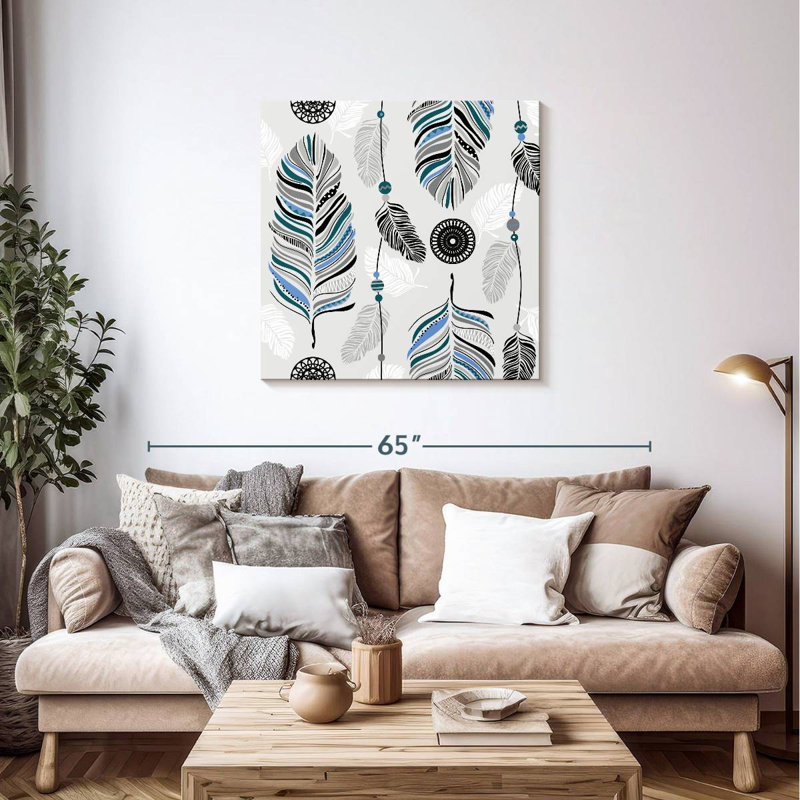 Kerner Feathers Pattern, 36" H x 36" W