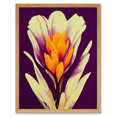 Vibrant Saffron Crocus Flower Abstract - Print