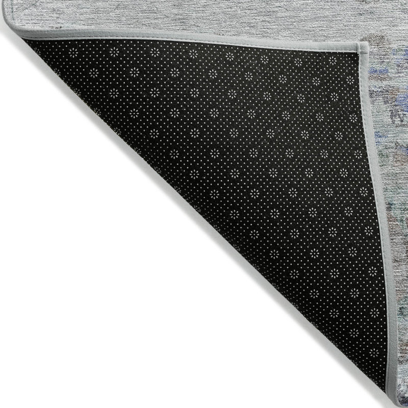 Tapis d'extérieur lavable abstrait taupe bleu et vert 3 pi x 5 pi
