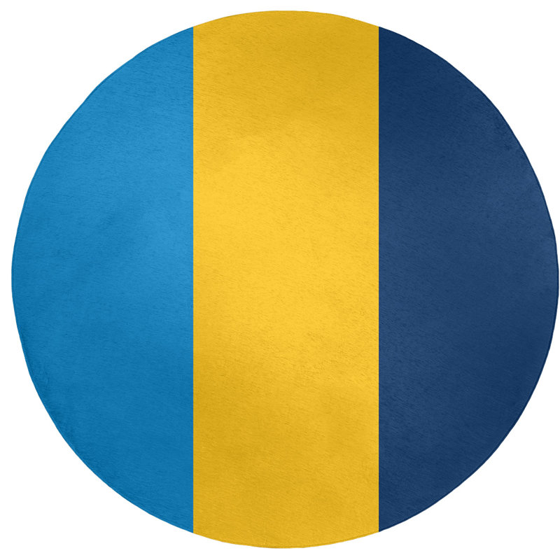 Tapis à rayures de football jaune la puissance, Rond 5 pi