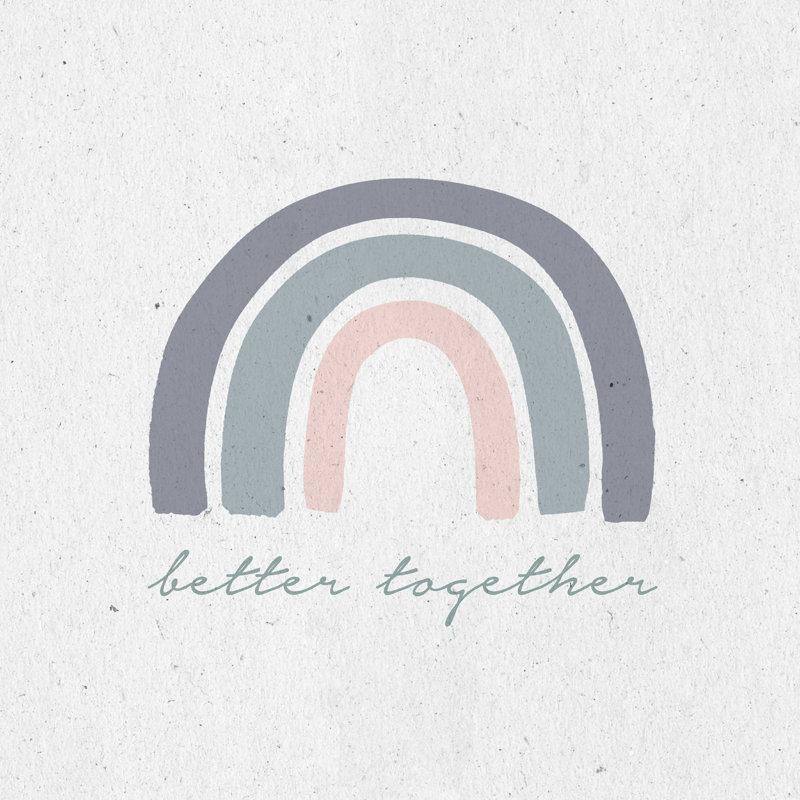 «Better Together I», H 30 po x l 30 po, Non, Cadre photo noyer