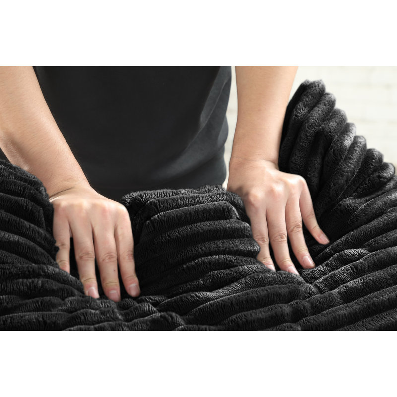 Canapé profond en velours côtelé avec pouf et coussins décoratifs – Canapé moderne et confortable pour se détendre au salon