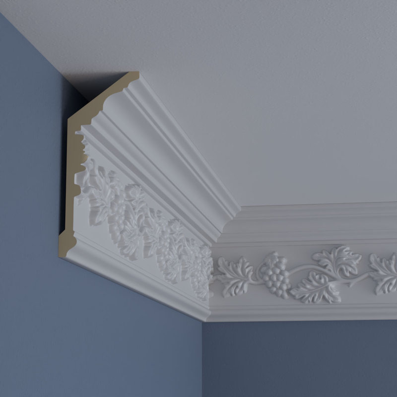 Genevieve White Polyurethane Decorative Crown Moulding