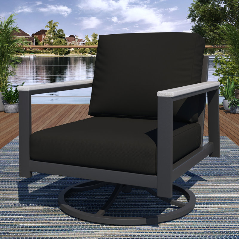 Townsend 7 - Person Patio Conversation Set with Sunbrella® Cushions, Canvas Black Sunbrella® Canvas