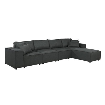 Canapé moderne modulaire de 132 pouces avec méridienne réversible et coussins Kode