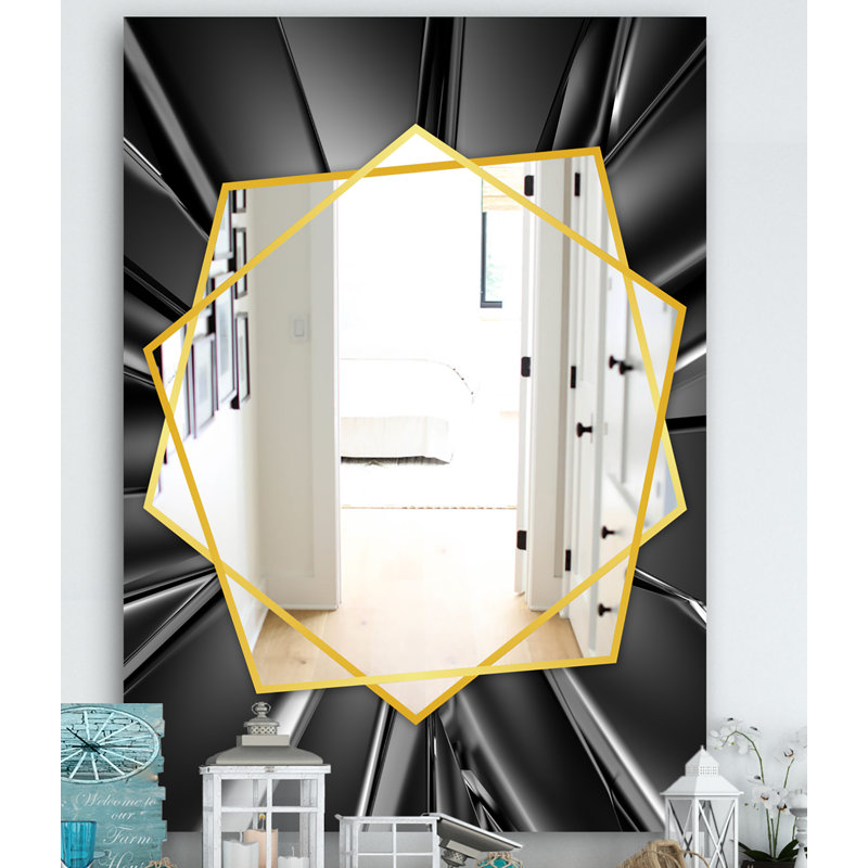 Miroir mural futuriste en cristal, H 24 po x l 32 po